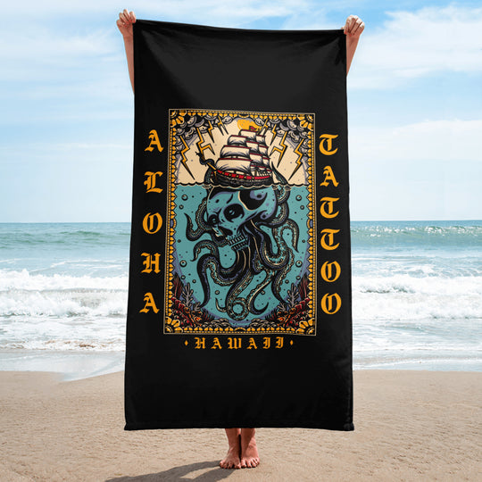 Kraken-Skull Beach Towel